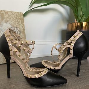 Wild Diva 3 strap diamond studded heels. Size 10